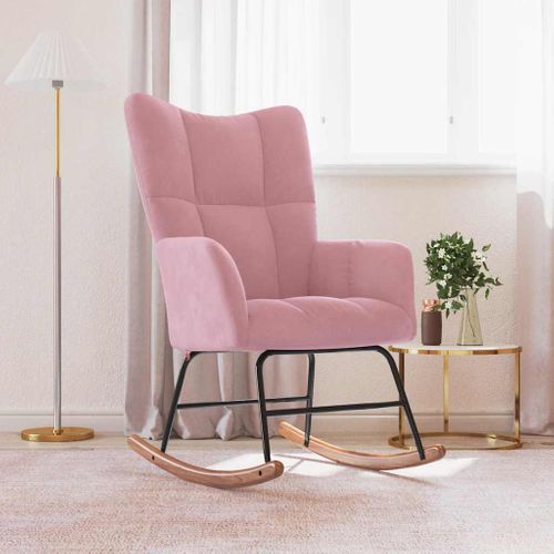 Chaise à Bascule Rose Velours
