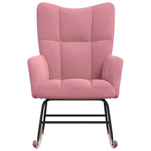 Chaise à Bascule Rose Velours