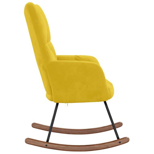 Chaise à Bascule Jaune Moutarde Velours