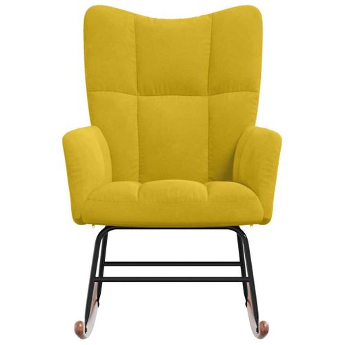 Chaise à Bascule Jaune Moutarde Velours