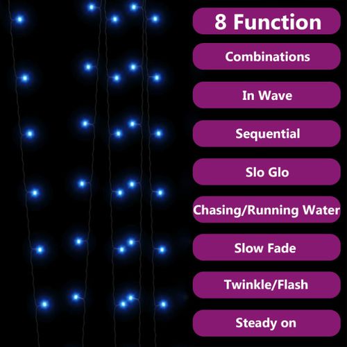 Lampes Solaires 2 PCs 2x200 LED Bleu Intérieur Extérieur