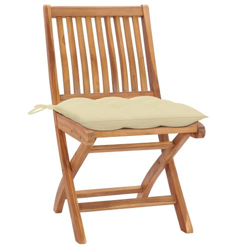 Chaises Pliables De Jardin Avec Coussins 6 PCs Bois De Teck