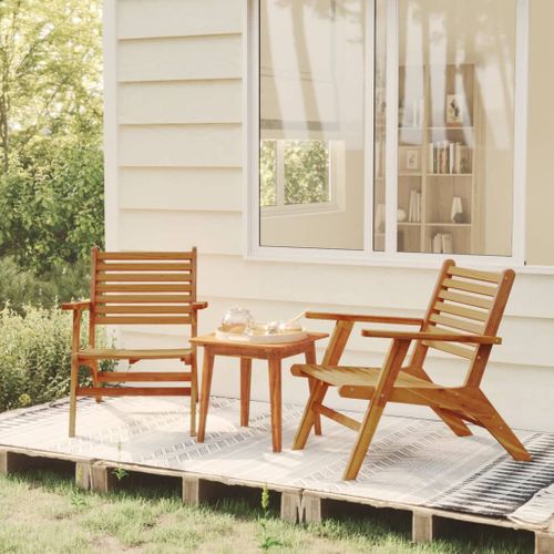 Salon De Jardin VidaXL Ensemble De Bistro Pliable 3 Pcs Bois De Teck Salon De Jardin VidaXL Ensemble De Bistro Pliable 3 Pcs Bois De Teck