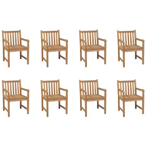 Chaises D'extérieur Lot De 8 Bois De Teck Solide