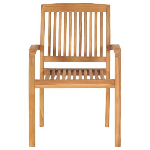 Chaises De Jardin Empilables Avec Coussins Lot De 8 Teck Solide