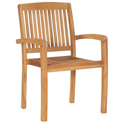Chaises De Jardin Empilables Avec Coussins Lot De 8 Teck Solide
