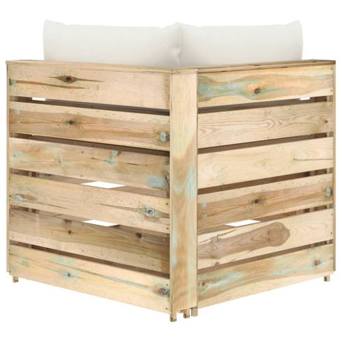 Canapé D'angle Sectionnel Avec Coussins Bois Imprégné De Vert