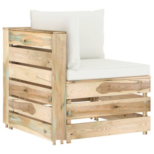 Canapé D'angle Sectionnel Avec Coussins Bois Imprégné De Vert