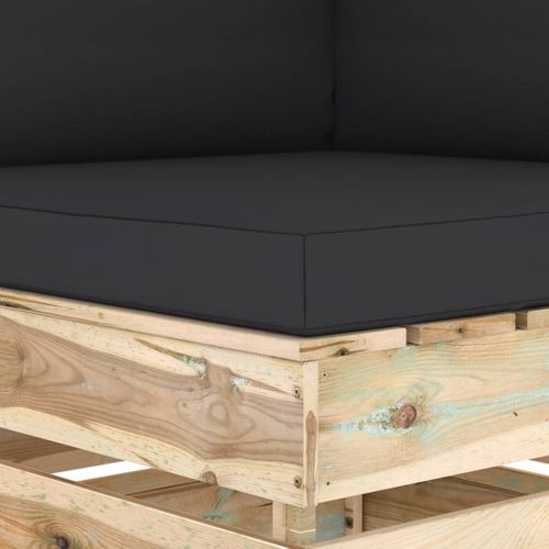 Canapé D'angle Sectionnel Avec Coussins Bois Imprégné De Vert