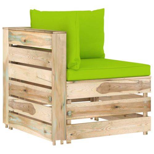 Canapé D'angle Sectionnel Avec Coussins Bois Imprégné De Vert