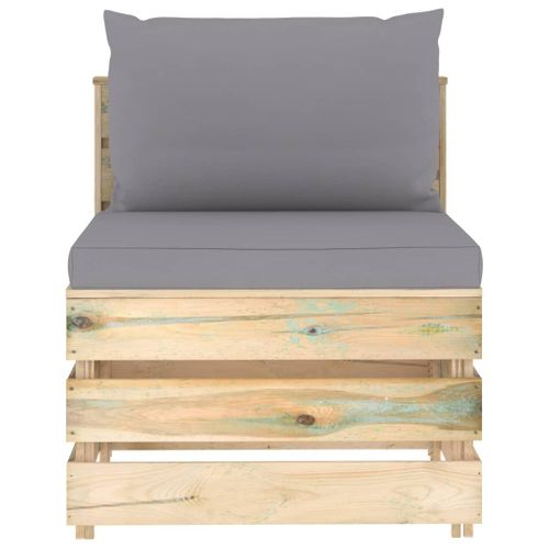 Canapé Central Sectionnel Avec Coussins Bois Imprégné De Vert