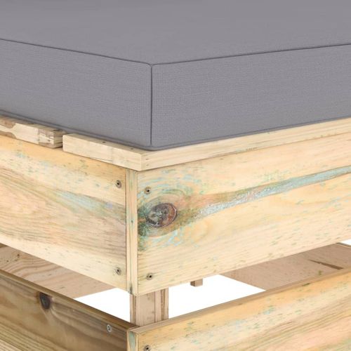 Canapé Central Sectionnel Avec Coussins Bois Imprégné De Vert