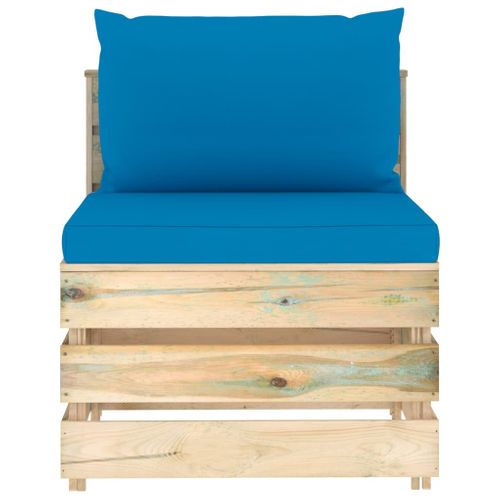 Canapé Central Sectionnel Avec Coussins Bois Imprégné De Vert