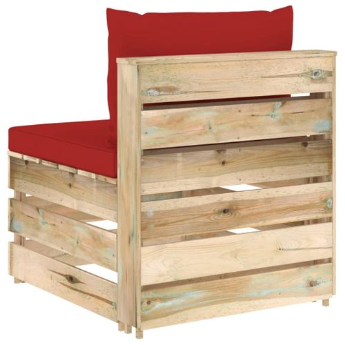 Canapé Central Sectionnel Avec Coussins Bois Imprégné De Vert