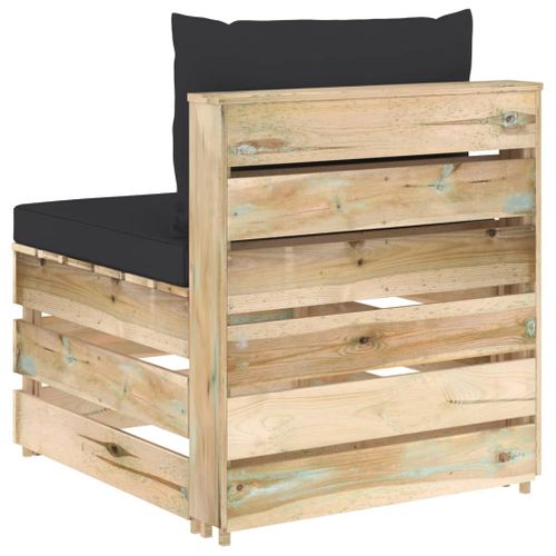 Canapé Central Sectionnel Avec Coussins Bois Imprégné De Vert