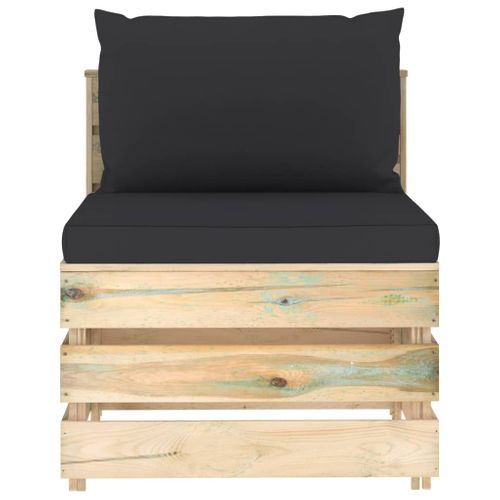 Canapé Central Sectionnel Avec Coussins Bois Imprégné De Vert