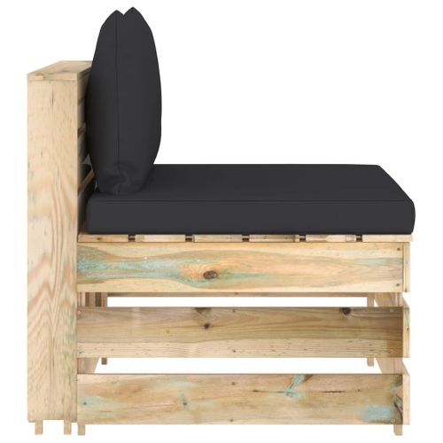 Canapé Central Sectionnel Avec Coussins Bois Imprégné De Vert