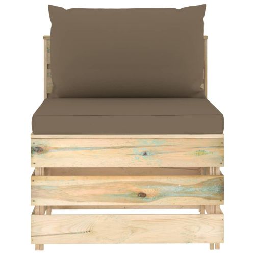 Canapé Central Sectionnel Avec Coussins Bois Imprégné De Vert