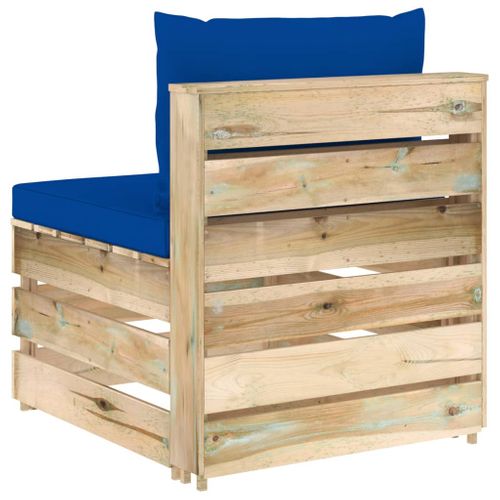 Canapé Central Sectionnel Avec Coussins Bois Imprégné De Vert