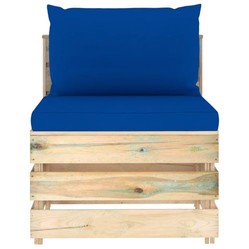 Canapé Central Sectionnel Avec Coussins Bois Imprégné De Vert