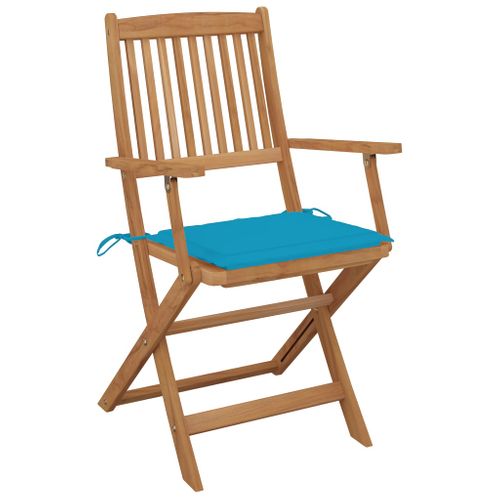 Chaises Pliables De Jardin Lot De 6 Avec Coussins Bois D'acacia
