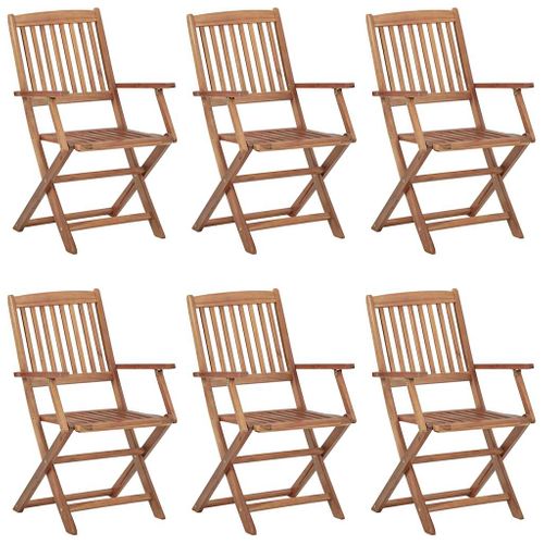 Chaises Pliables De Jardin Lot De 6 Avec Coussins Bois D'acacia