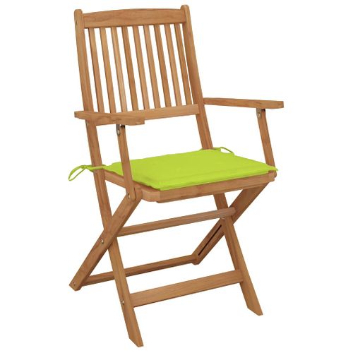 Chaises Pliables De Jardin Lot De 6 Avec Coussins Bois D'acacia