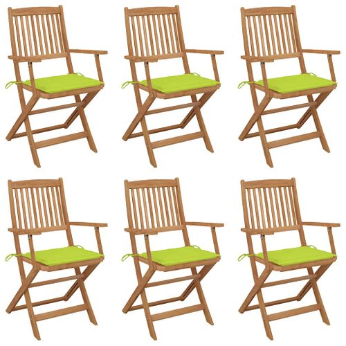 Chaises Pliables De Jardin Lot De 6 Avec Coussins Bois D'acacia