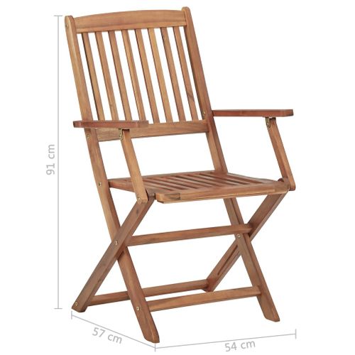 Chaises Pliables De Jardin Lot De 6 Avec Coussins Bois D'acacia