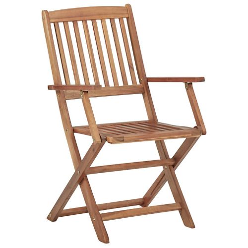 Chaises Pliables De Jardin Lot De 8 Avec Coussins Bois D'acacia