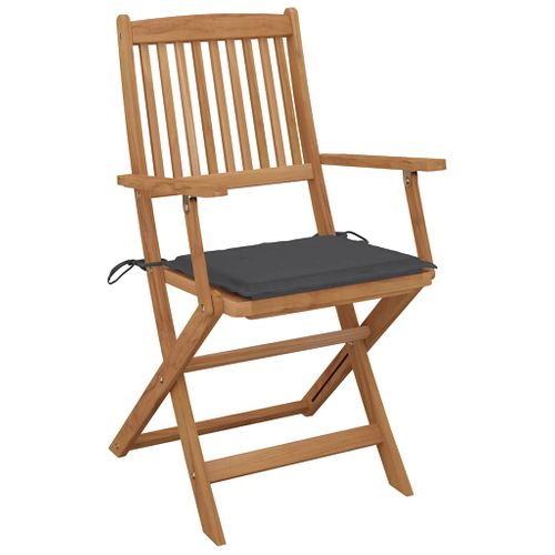 Chaises Pliables De Jardin Lot De 8 Avec Coussins Bois D'acacia