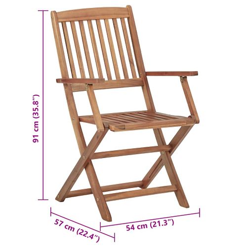 Chaises Pliables De Jardin Lot De 8 Avec Coussins Bois D'acacia