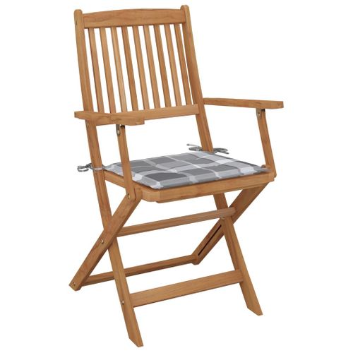 Chaises Pliables De Jardin Lot De 8 Avec Coussins Bois D'acacia