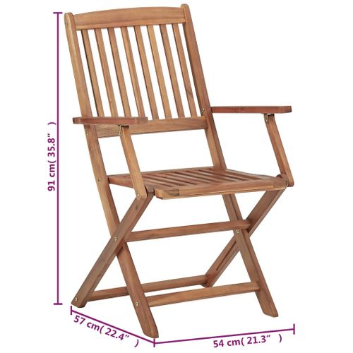 Chaises Pliables De Jardin Lot De 8 Avec Coussins Bois D'acacia