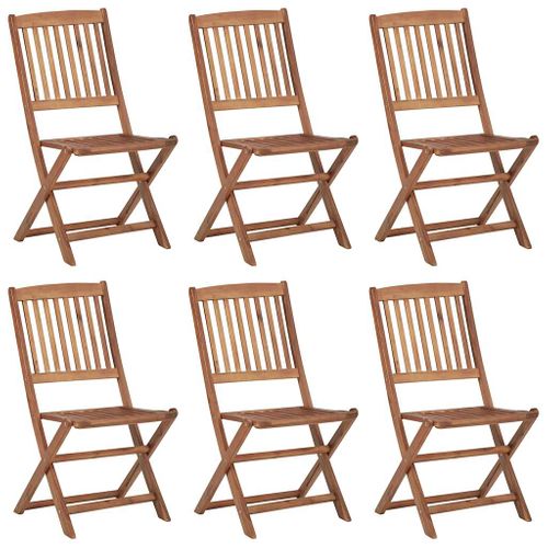 Chaises Pliables De Jardin Lot De 6 Avec Coussins Bois D'acacia