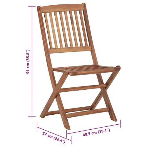 Chaises Pliables De Jardin Lot De 6 Avec Coussins Bois D'acacia