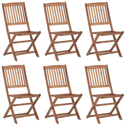 Chaises Pliables De Jardin Lot De 6 Avec Coussins Bois D'acacia