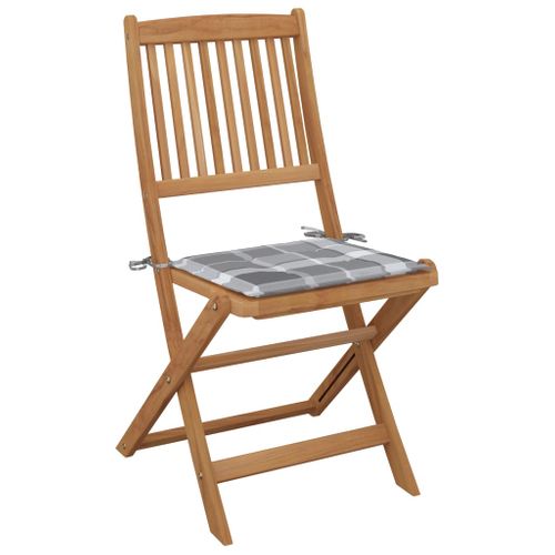 Chaises Pliables De Jardin Lot De 6 Avec Coussins Bois D'acacia