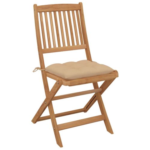 Chaises Pliables De Jardin Lot De 6 Avec Coussins Bois D'acacia