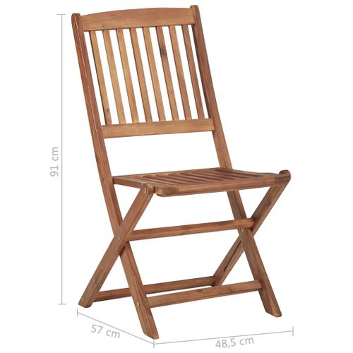 Chaises Pliables De Jardin Lot De 6 Avec Coussins Bois D'acacia