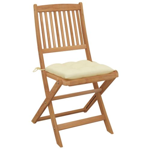 Chaises Pliables De Jardin Lot De 8 Avec Coussins Bois D'acacia