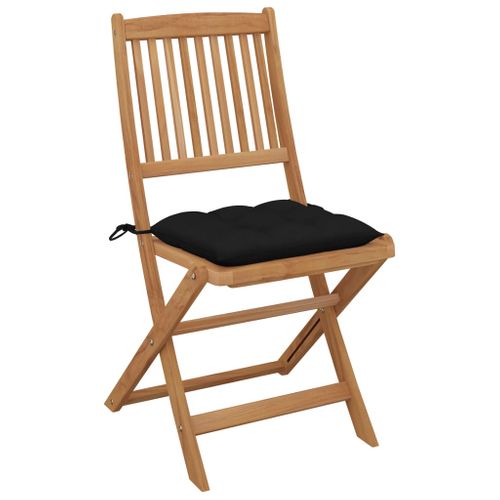 Chaises Pliables De Jardin Lot De 8 Avec Coussins Bois D'acacia