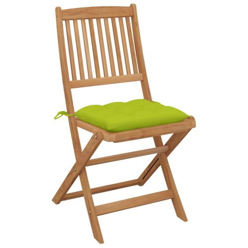 Chaises Pliables De Jardin Lot De 8 Avec Coussins Bois D'acacia