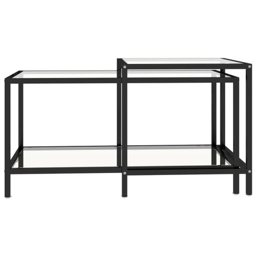 Tables à Thé 2 Pièces Verre Trempé Transparent