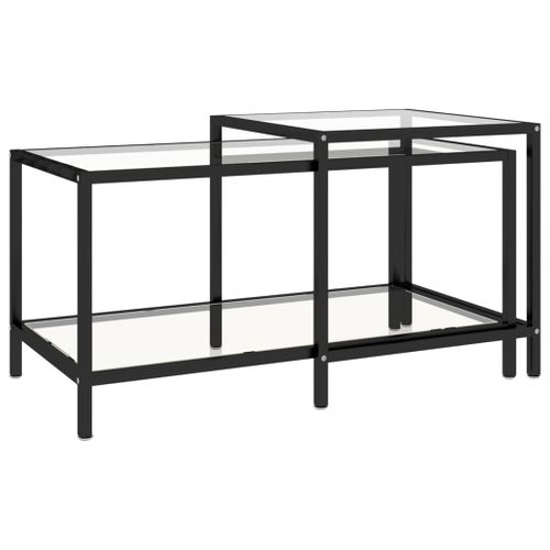 Tables à Thé 2 Pièces Verre Trempé Transparent