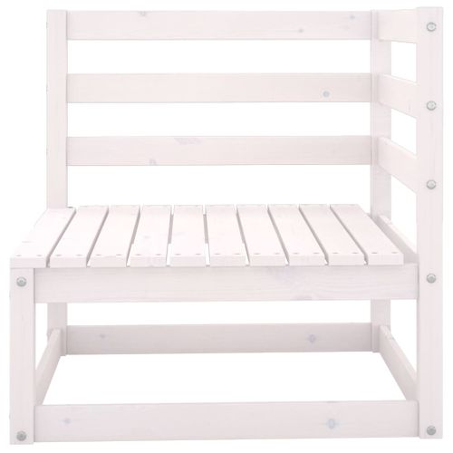 Canapé à 2 Places De Jardin Blanc Bois De Pin Solide