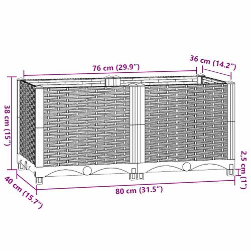 Jardinière 80x40x38 Cm Polypropylène