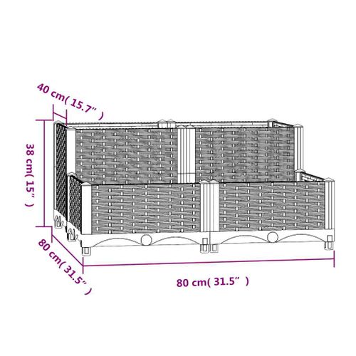 Jardinière 80x80x38 Cm Polypropylène