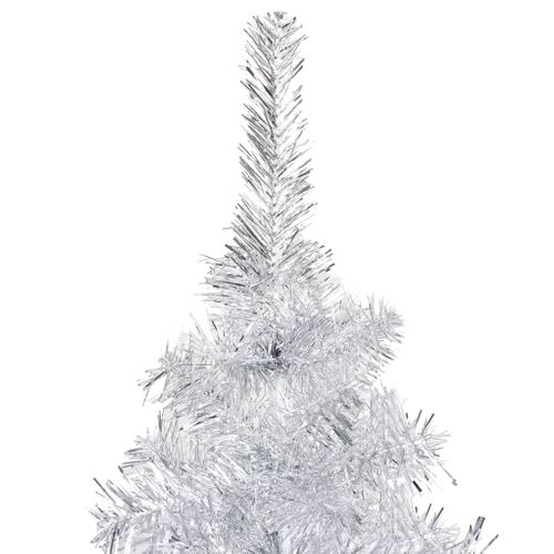 Arbre De Noël Artificiel Pré-éclairé/boules Argenté 120 Cm Pet