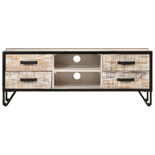 Meuble TV 110x30x41 Cm Bois D'acacia Massif